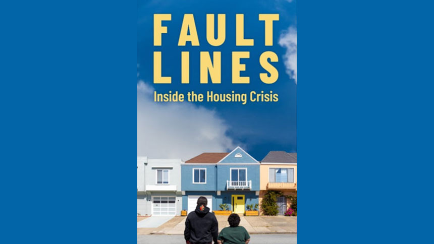 A flyer for fault lines, inside the housing crisis meeting.
