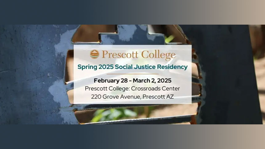 Prescott College title card over outdoor image of trees