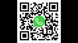 A picture of a QR code on a black background.